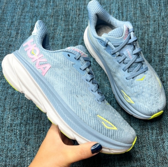 Hoka One One Clifton 9 Athletic Shoes Size 7.5B Sky Blue - Picture 14 of 17